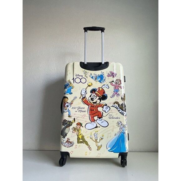 Bioworld Disney 100 Years Of Music And Wonder 28” Upright Spinner Suitcase NEW - Picture 10 of 16